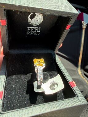 FERI Toronto Cocktail Ring Size 6 Yellow Crystal Fashion Ring